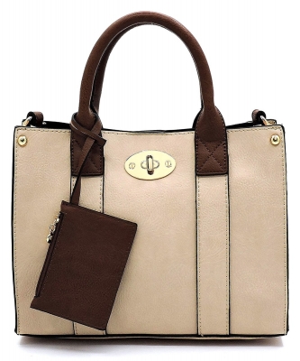 Fashion 3-in-1 Boxy Satchel WU061 NUDE